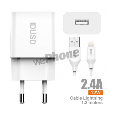 IDUSD Smart Charger 1U 2.4A + Lightning - D72B