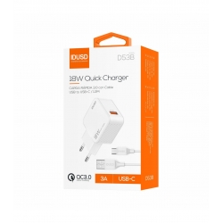 IDUSD Cargador Rápida QC3.0 + USB-C - D53B