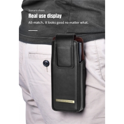 Funda de cinturón larga para móvil de cuero con cierre imantado REF...