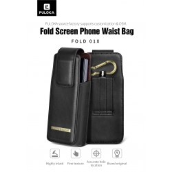Funda de cinturón larga para móvil de cuero con cierre imantado REF...