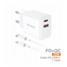 IDUSD-Cargador Carga Rapida PD+QC 25W + PD USB-C 1M - D196B