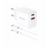 IDUSD-Cargador Carga Rapida PD+QC 25W + PD USB-C 1M - D196B