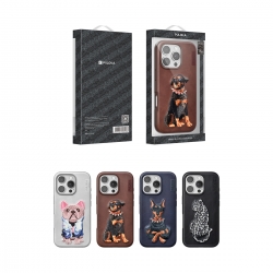 Funda de cuero bordada para iPhone Series – Diseño exclusivo de per...
