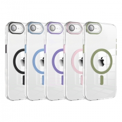 Funda Magsafe Transparente Cubre Camara de Colores iPhone 16E | Wephone Mayorista