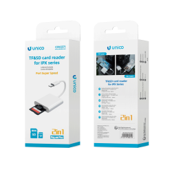 UNICO--CR0371 Lector de tarjetas 2en1 TF+SD conector macho Apple