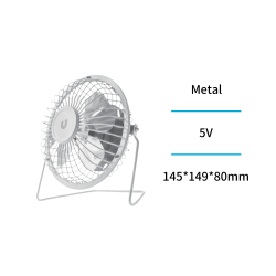 UNICO--FN1771 Ventilador pequeño de escritorio con conexión USB, modelo de metal de 4 pulgadas
