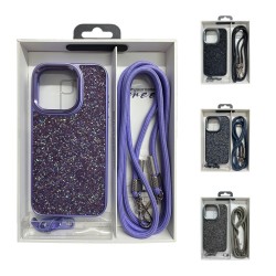 Funda de teléfono con cordón de lentejuelas brillantes para Iphone ...