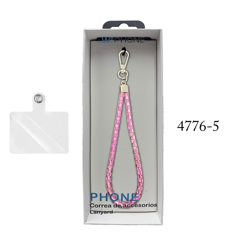 Cordón Largo Elegante de Cristal Multicolor con Pedrería, Llavero d...