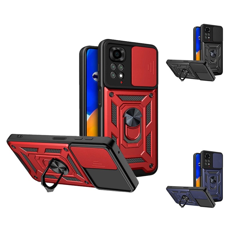 Funda Armadura con Tapa Deslizante Redmi Note 11 Pro 5G Cámara y Anillo | Wephone Mayorista Funda Armadura con Tapa Deslizante Redmi Note 11 Pro 5G Cámara y Anillo | Wephone Mayorista