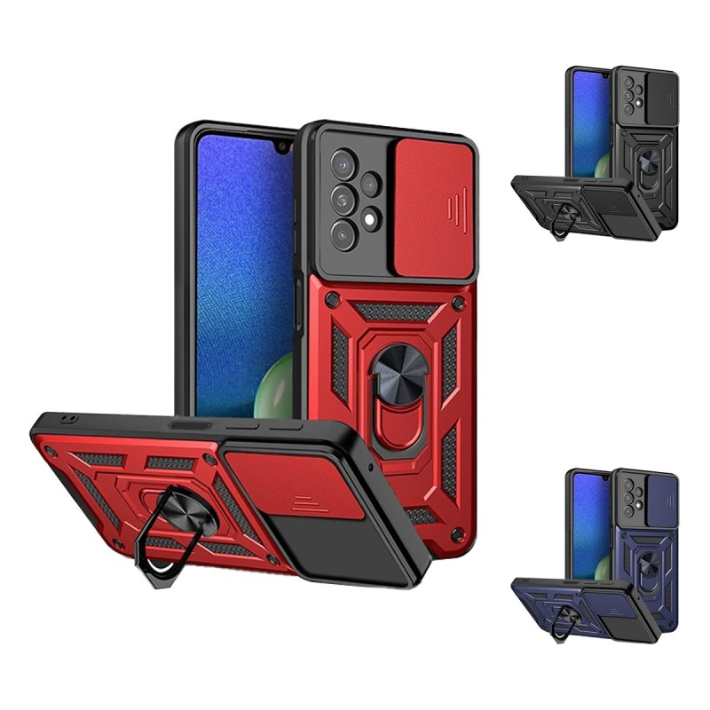 Funda Armadura con Tapa Deslizante Samsung A23 Cámara y Anillo | Wephone Mayorista Funda Armadura con Tapa Deslizante Samsung A23 Cámara y Anillo | Wephone Mayorista