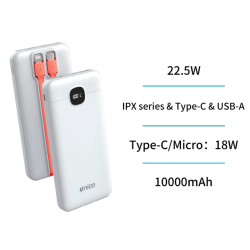 UNICO-PB1725 PowerBank carga rápida de tira larga con pantalla digital de 10000 mAh y 22,5 W