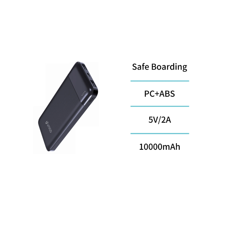 UNICO--PB1991 NEGRA Power Bank de 10000 mAh y 10 W de tira larga UNICO--PB1991 NEGRA Power Bank de 10000 mAh y 10 W de tira larga