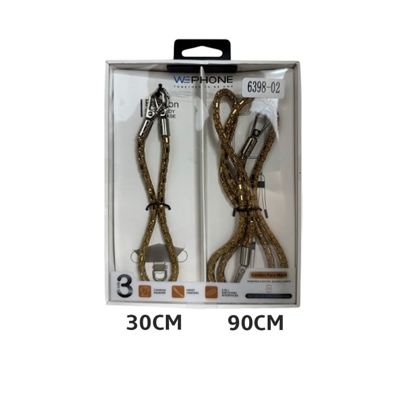 WEPHONE CORREA--Correa Doble para Móvil (30cm + 90cm) – Usos Múltip...