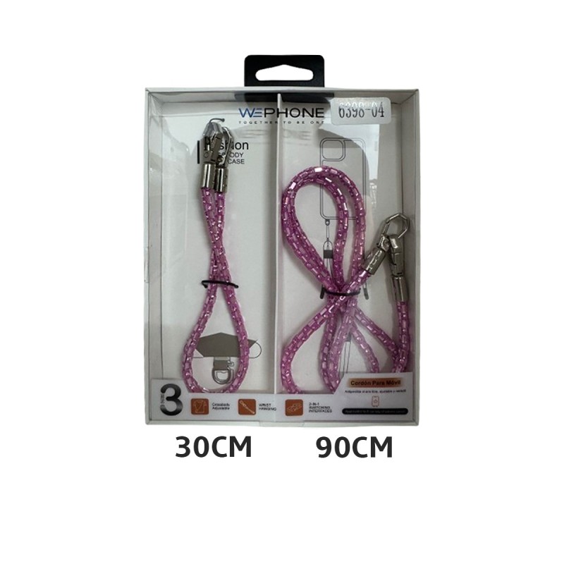 WEPHONE CORREA--Correa Doble para Móvil (30cm + 90cm) – Usos Múltip...