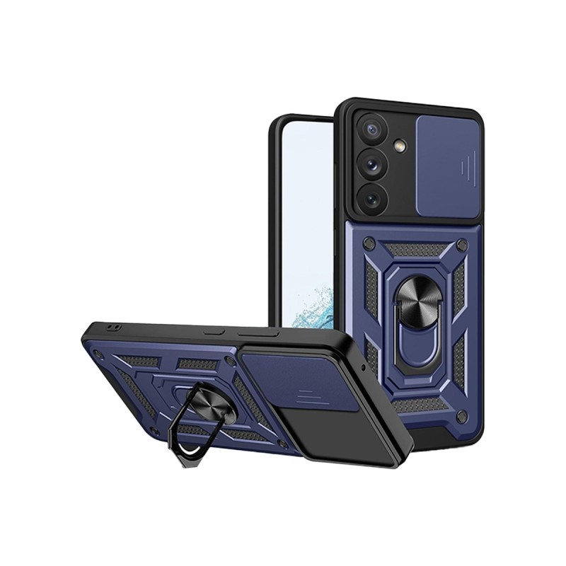 Funda Armadura con Tapa Deslizante Samsung A14 Cámara y Anillo | Wephone Mayorista