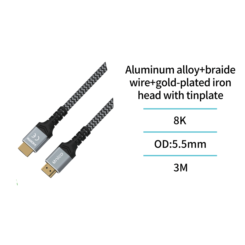 UNICO --HD6264 Cable HDMI 8K macho a macho V2.1 UNICO --HD6264 Cable HDMI 8K macho a macho V2.1