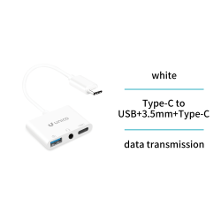 UNICO --AD1419 Adaptador tres en uno de tipo C a USB, 3,5 mm y tipo C