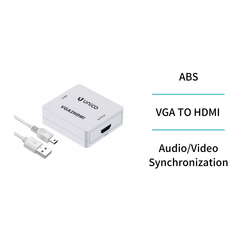 UNICO --AD2636 Convertidor VGA hembra a HDMI hembra 1080P