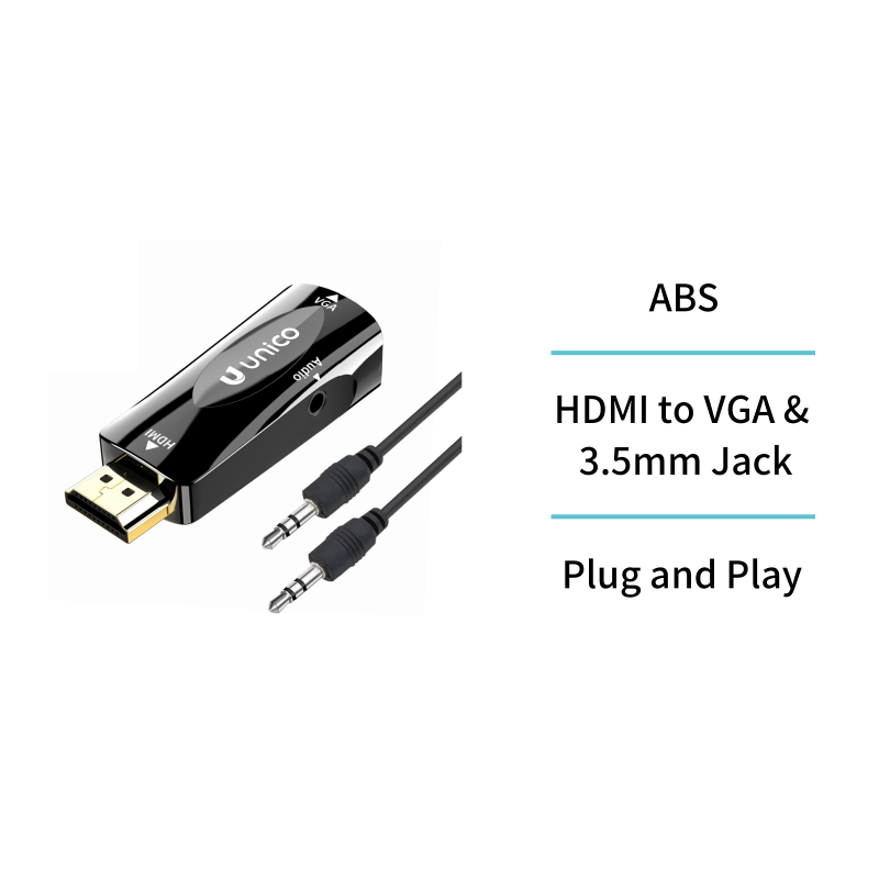 UNICO --AD2682 Convertidor HDMI macho a VGA hembra + audio de 3,5 o... UNICO --AD2682 Convertidor HDMI macho a VGA hembra + audio de 3,5 o...