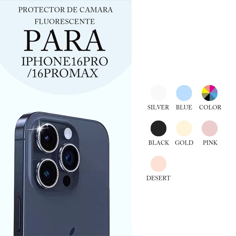 Protector Fluorescente para Cámara iPhone 16 Pro / 16 Pro Max｜7 Col...