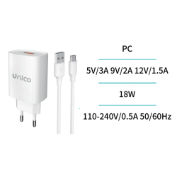 UNICO-HC2201 BLANCO Cargador Completo doméstico USB único con juego...