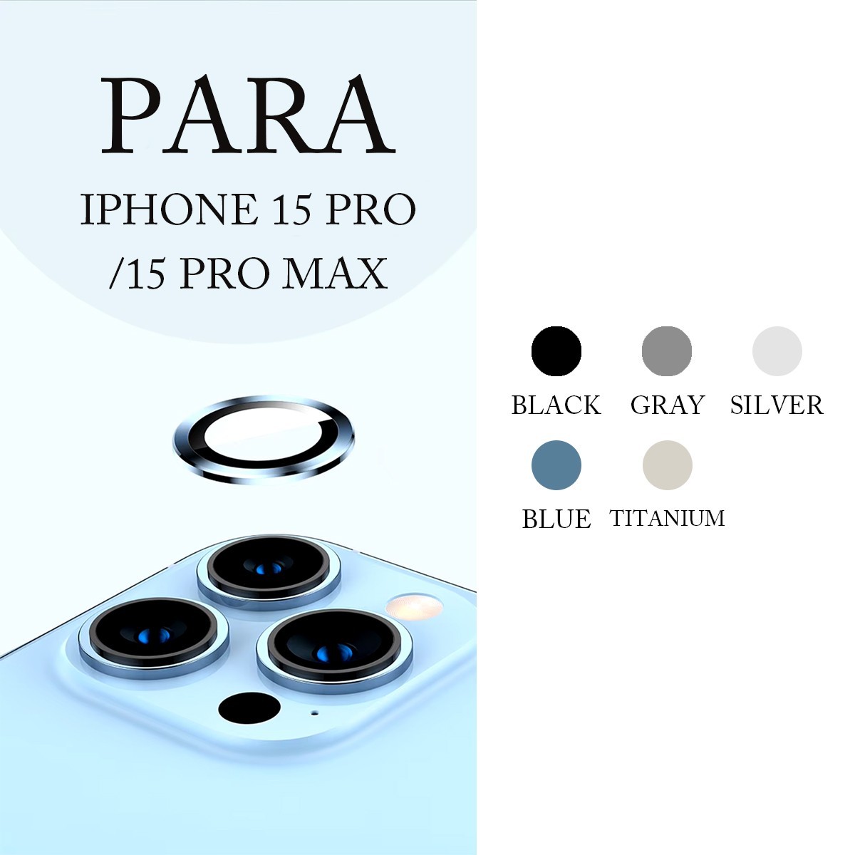 Protector de lente individual para iPhone 15 Pro / 15 Pro Max – REF...