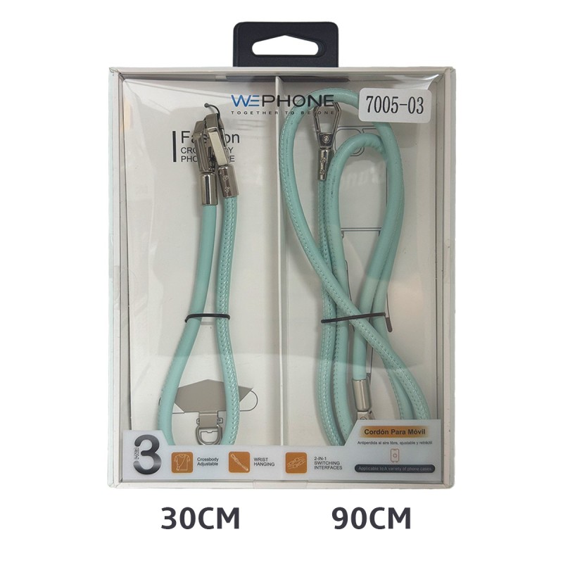Set de cordones para móvil con textura de cuero, pack de 30 cm + 90...