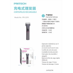 Cortador de Pelo Recargable PRITECH PR-2293