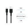 UNICO--CB1790 Cable A-C 3.4A 3M PVC NEGRO