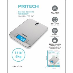Báscula de Cocina Digital – Acero Inoxidable, Precisión 1g, 5kg PRI...