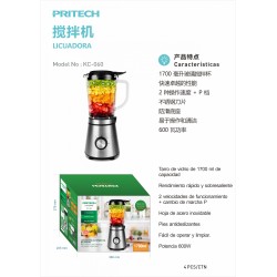 Licuadora con Tarro de Vidrio 1700 ml – 600W, 2 Velocidades PRITECH...
