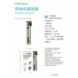 Cortapelos Recargable con Pantalla Digital y Carga USB PRITECH PR-3...