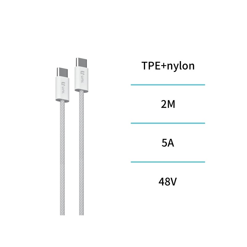 UNICO - CB1399 -- Cable de Datos USB-C a USB-C 240W 2M – Alta veloc...
