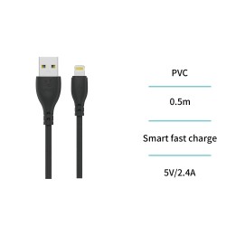 UNICO - CB9009 – Cable de Datos USB-A a Lightning 0.5M 2.4A