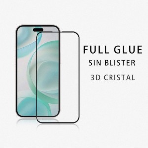 SIN BLISTER – Cristal Full Glue metalizado para iPhone X–14 Series ...