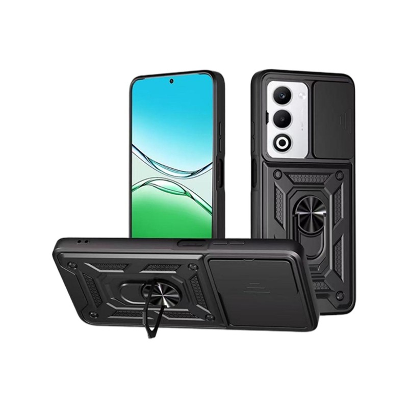 Funda Armadura con Tapa Deslizante Oppo A5 2025 Cámara y Anillo | Wephone Mayorista