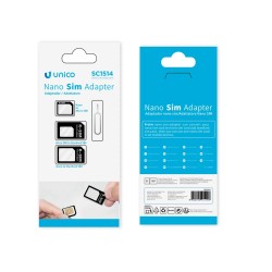 UNICO – SC1514 Adaptador 4 en 1 de Tarjeta SIM Nano/Micro/Standard