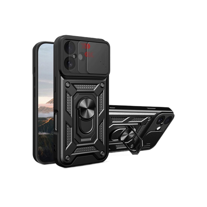 Funda Armadura con Tapa Deslizante iPhone 17 Cámara y Anillo | Wephone Mayorista
