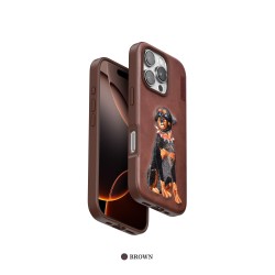 Funda PULOKA con Bordado 3D (perro & leopardo) Redmi 13C – cuero PU...