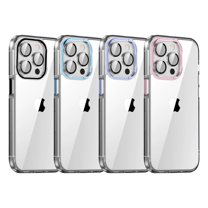 Funda Transparente Cubre Camara de Colores iPhone 15 Pro | Wephone Mayorista