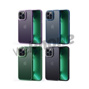 Funda Mate Metal iPhone 15 Pro Max Marco Metálico Antihuellas | Wephone Mayorista