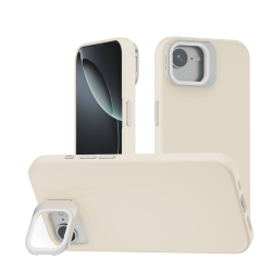 Funda Efecto Cristal Brillante iPhone 16E con Soporte | Wephone Mayorista