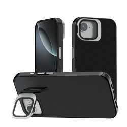 Funda Efecto Cristal Brillante iPhone 16E con Soporte | Wephone Mayorista