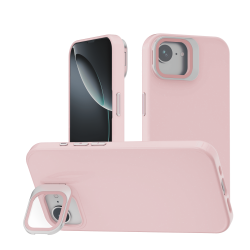 Funda Efecto Cristal Brillante iPhone 16E con Soporte | Wephone Mayorista