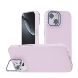 Funda Efecto Cristal Brillante iPhone 15  con Soporte | Wephone Mayorista