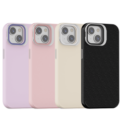 Funda Efecto Cristal Brillante iPhone 15  con Soporte | Wephone Mayorista