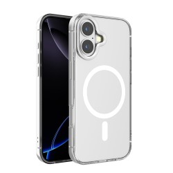 Funda Transparente Magnética iPhone 16 (Borde Metálico) | Wephone Mayorista