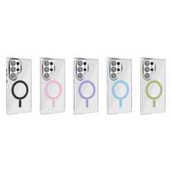 Funda Magsafe Transparente Cubre Camara de Colores Samsung S24 Ultra | Wephone Mayorista