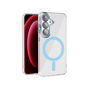 Funda Magsafe Transparente Cubre Camara de Colores Samsung S24 | Wephone Mayorista