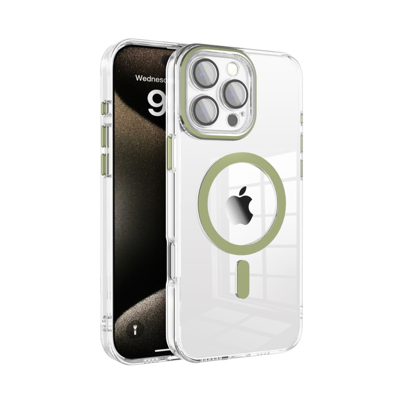 Funda Magsafe Transparente Cubre Camara de Colores iPhone 16 Pro | Wephone Mayorista
